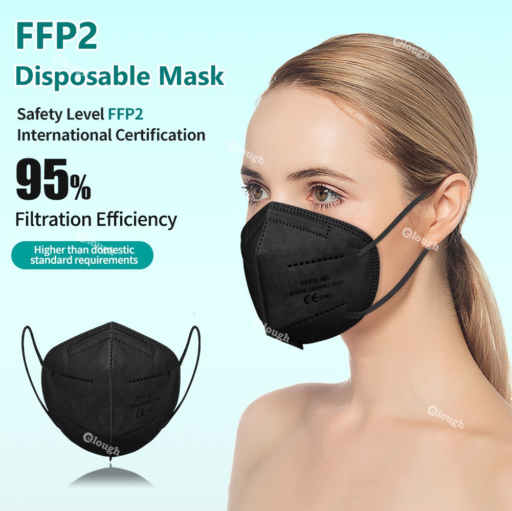 10-200pcs Black White FPP2 Masks 5 Ply Mascarillas FFP2 homology adas quiurgicas Negras KN95 Adult FFPP2 Mask ffp2fan CE Masken