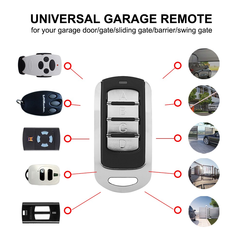 Garage Door Remote Control 433.92mhz Gate Control Rolling Code 287-868MHz Remote Control Duplicator Clone Garage Command Opener Newest Version SMG-008V15.0