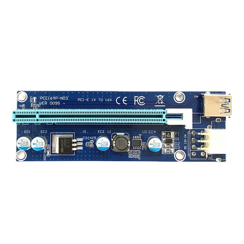 VER008C بطاقة الناهض USB3.0 PCI PCIE PCI-E 1X إلى 16X موسع أحدث 60 سنتيمتر 008C الناهض محول مع LED للتعدين GPU التعدين