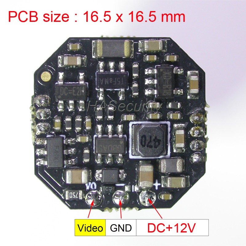 (+12V) AHD-H 1080P or CVBS 1/2.8" Sony Starvis IMX307 CMOS + C5 Main Camera Module PCB Board M12 Lens