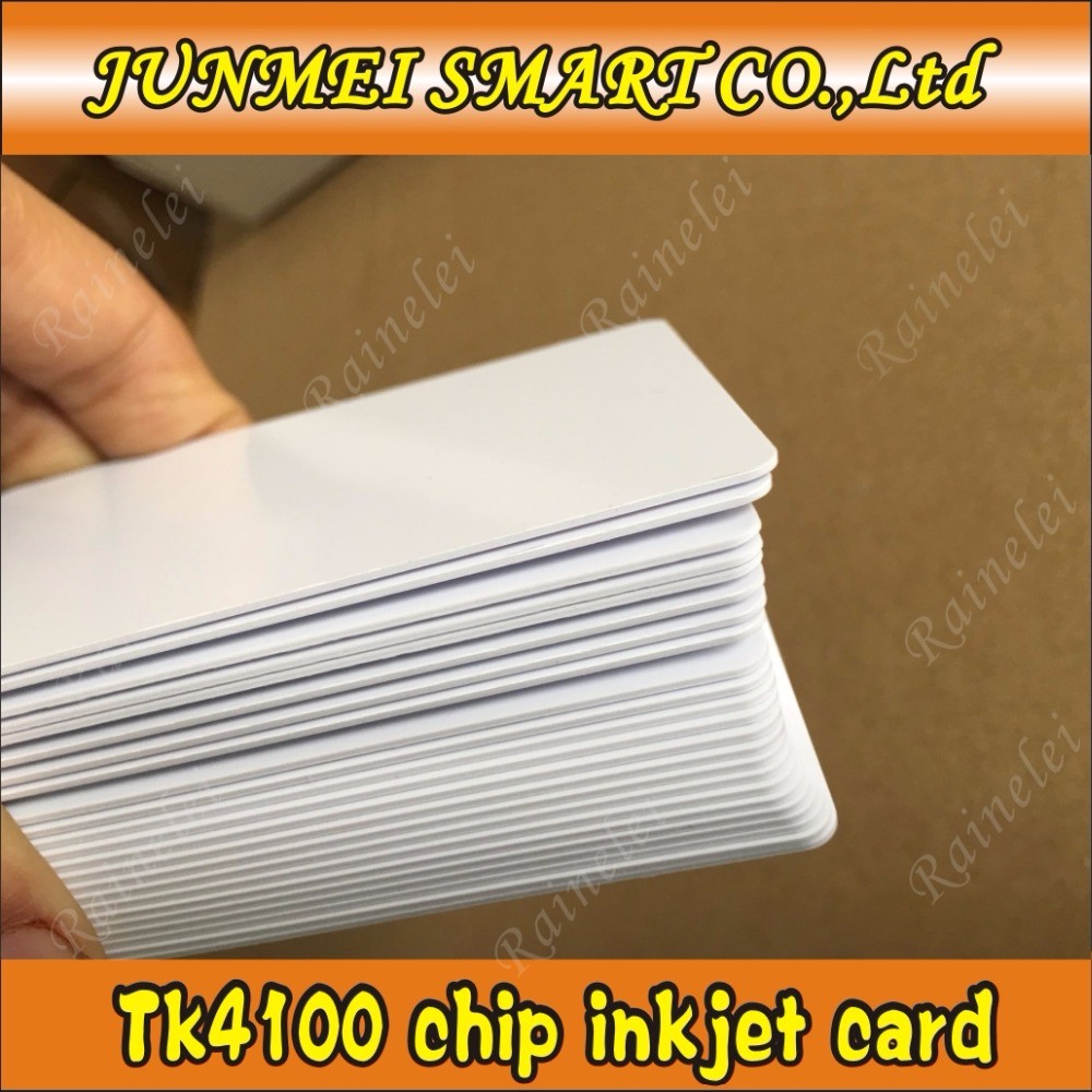 Free shopping 100pcs rfid 125Khz EM4100 /tk4100Chip blank ID card inkjet printable by Epson/Canon printer with card tray