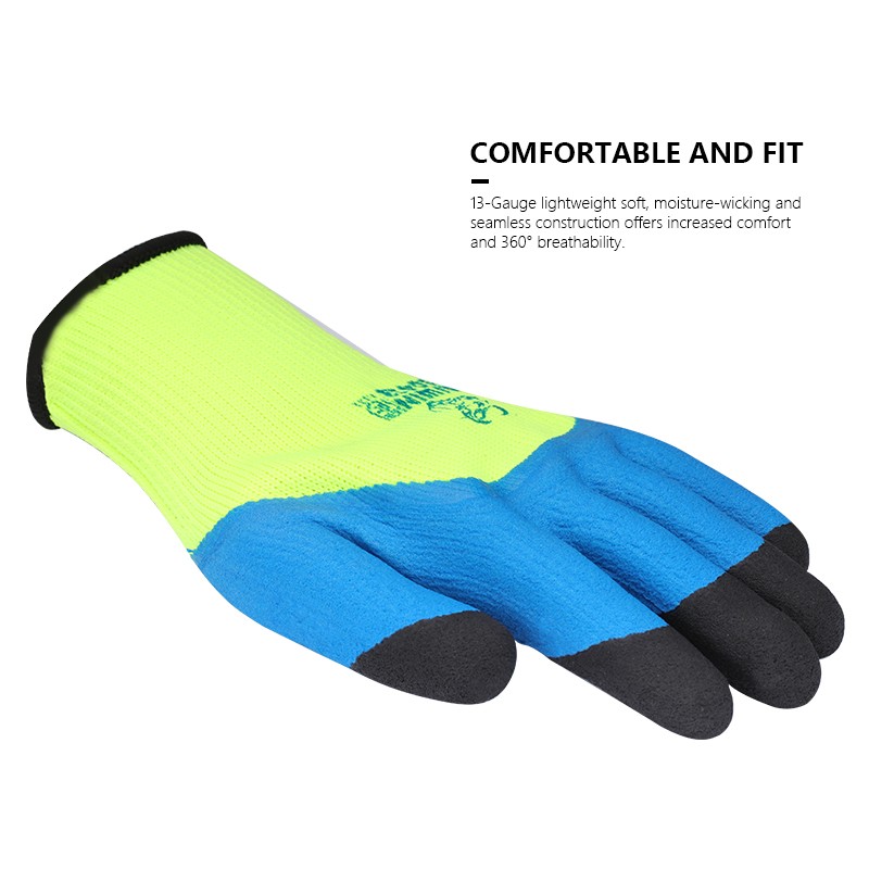 Andanda Work Gloves, Dura and Warm Palm Dipped Latex Gloves Suitable for Working in Cold Temperatures, Warm Winter Gloves