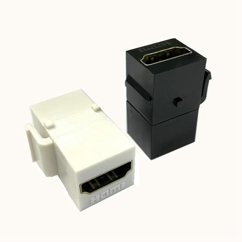 Straight HDMI Compatible 1.4 Snap-in Female to Female F/F Keystone Jack Coupler Adapter for Wall Panel White