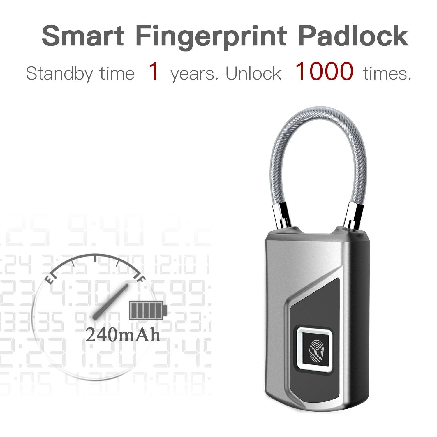 Smart lock fingerprint lock backpack home locker anti-theft waterproof ultra-long standby keyless fingerprint lock