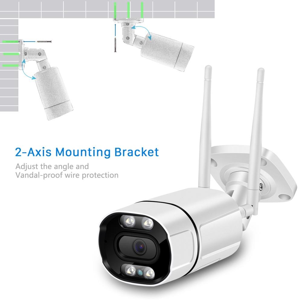 5MP IP Camera WiFi Outdoor Ai Human Audio Detection Wireless Camera 1080P HD Color Infrared Night Vision CCTV Home Security Camera