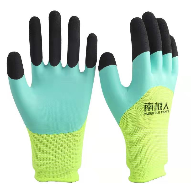 12 Pairs General Foam Water-Proof Latex Rubber Work Gloves Coated, Abrasion, Grip And Knitted Quality, Anti-Slip Palm