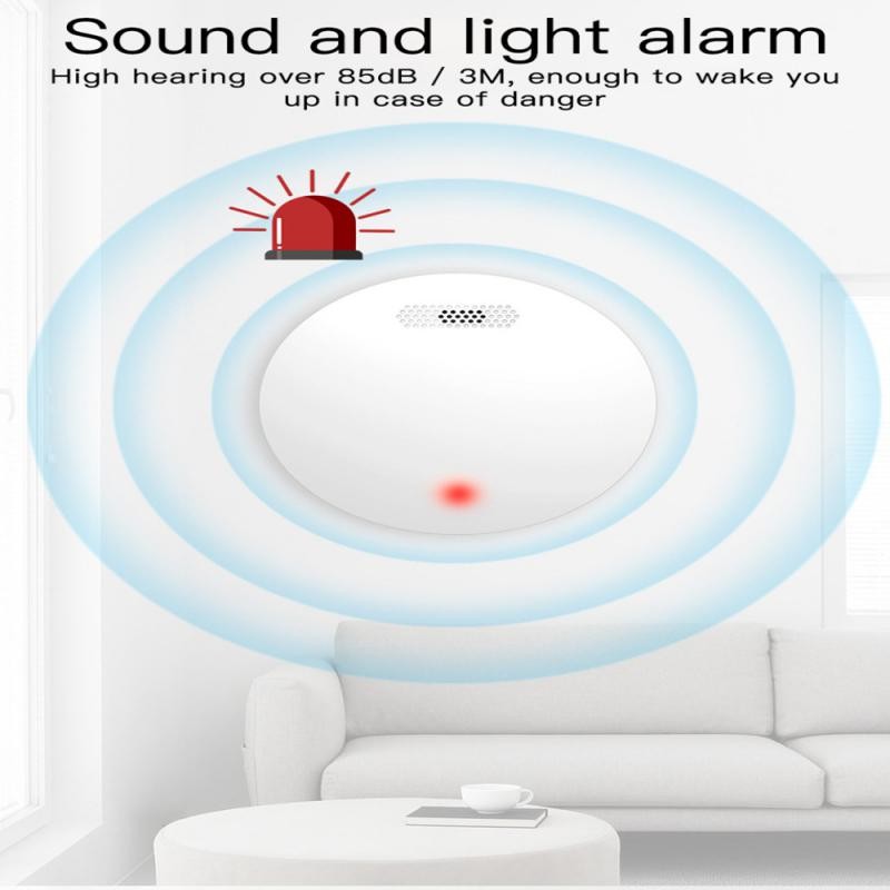 New Graffiti Intelligent WiFi Fire Smoke Alarm Home Wireless Smoke Detector Sensor Light Sound Alarm Sensor High Decibel Speaker