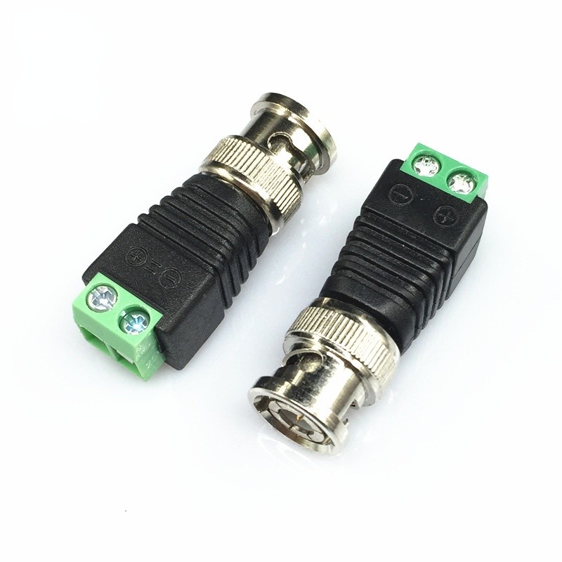 2pcs/lot Coax CAT5 to CCTV Camera Coaxial BNC Male Video Balun Transceiver Connector for CCTV Surveillance Camera Accessories