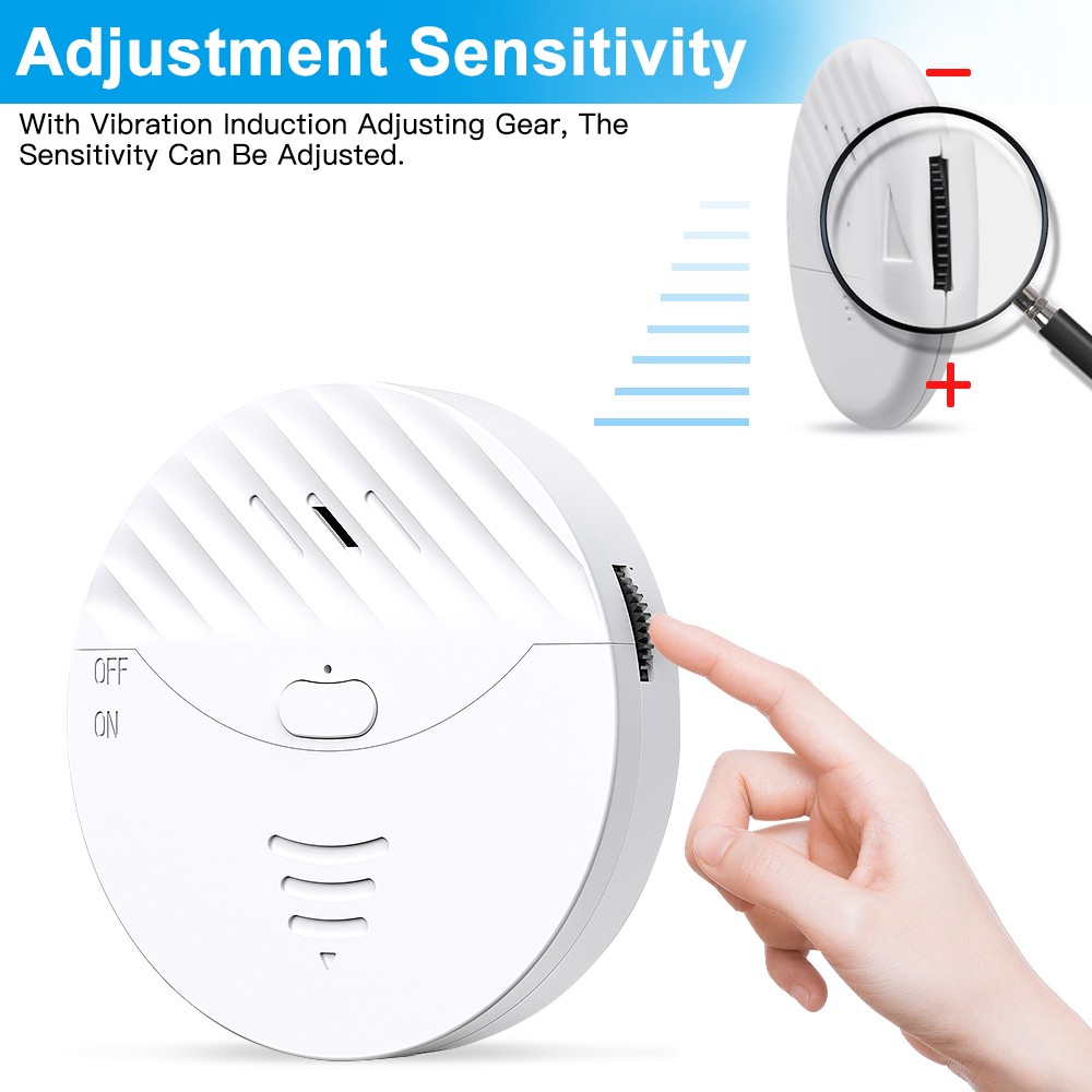 Awapow Tuya WiFi Door Window Alarm Vibration Sensor Wireless Vibration Detector 130dB Audio For Home Security Anti-theft System