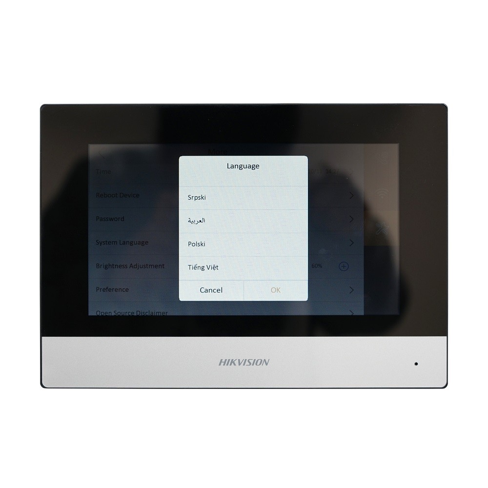 Hikvision International Version Multi-Language DS-KH6320-WTE1 Indoor Monitor, 802.3af PoE, Heck Connect App, WiFi, Video Intercom