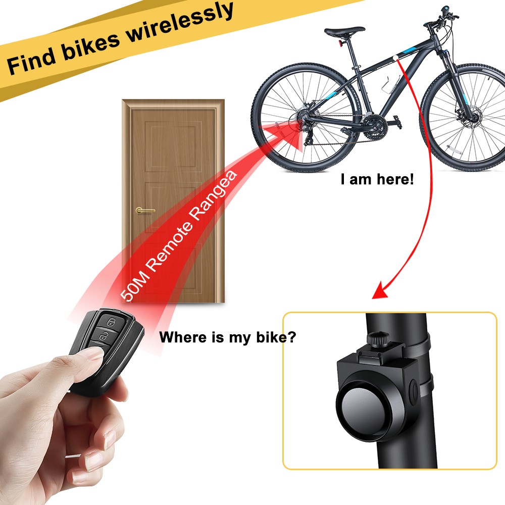 Elecpow Wireless Waterproof Bike Vibration Alarm USB Charging Remote Control Bicycle Motorcycle Electric Car Alarm System