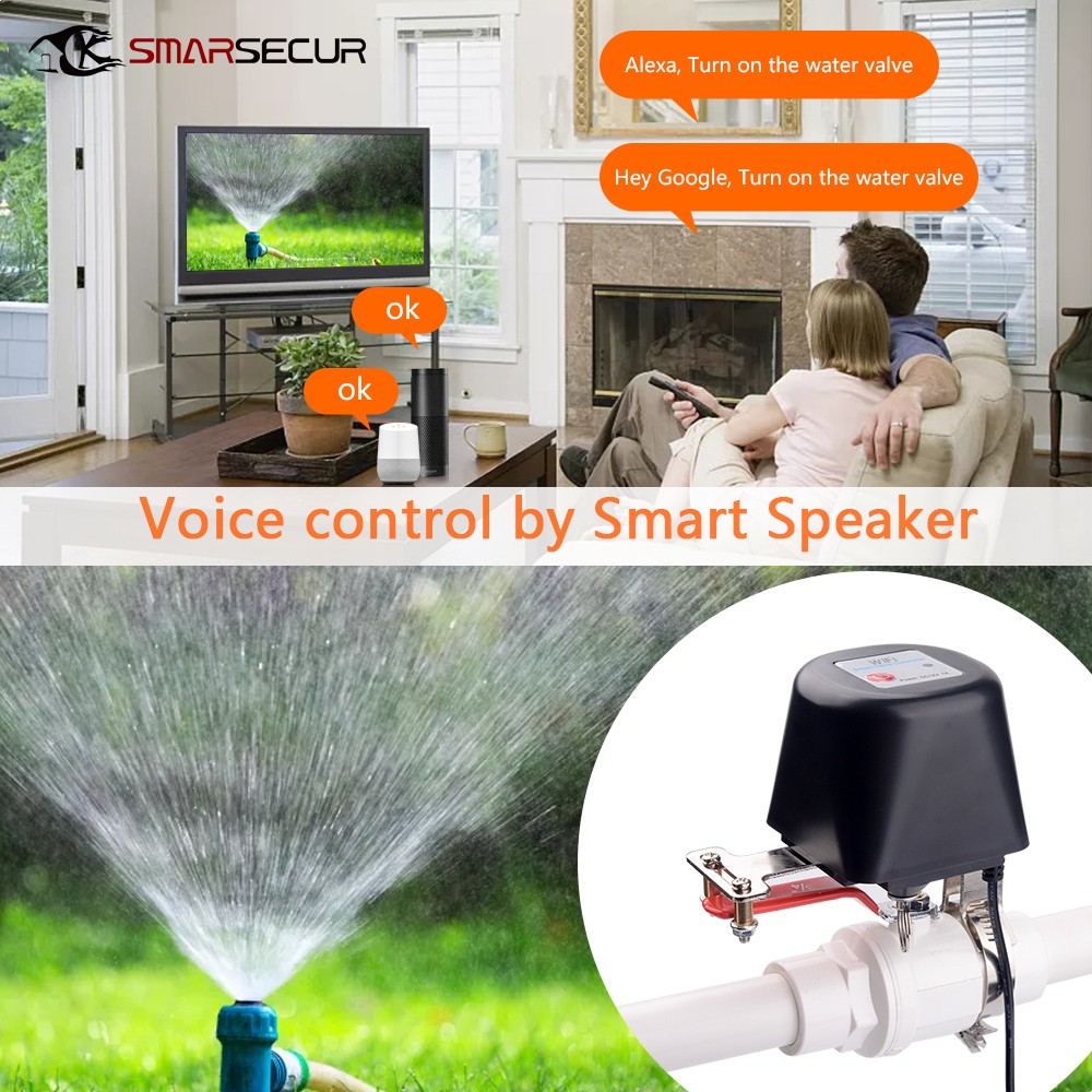 Tuya WiFi Water Valve Smart Gas Valve Smart Life App Control Vioce Control by Alexa Echo Google Assistant