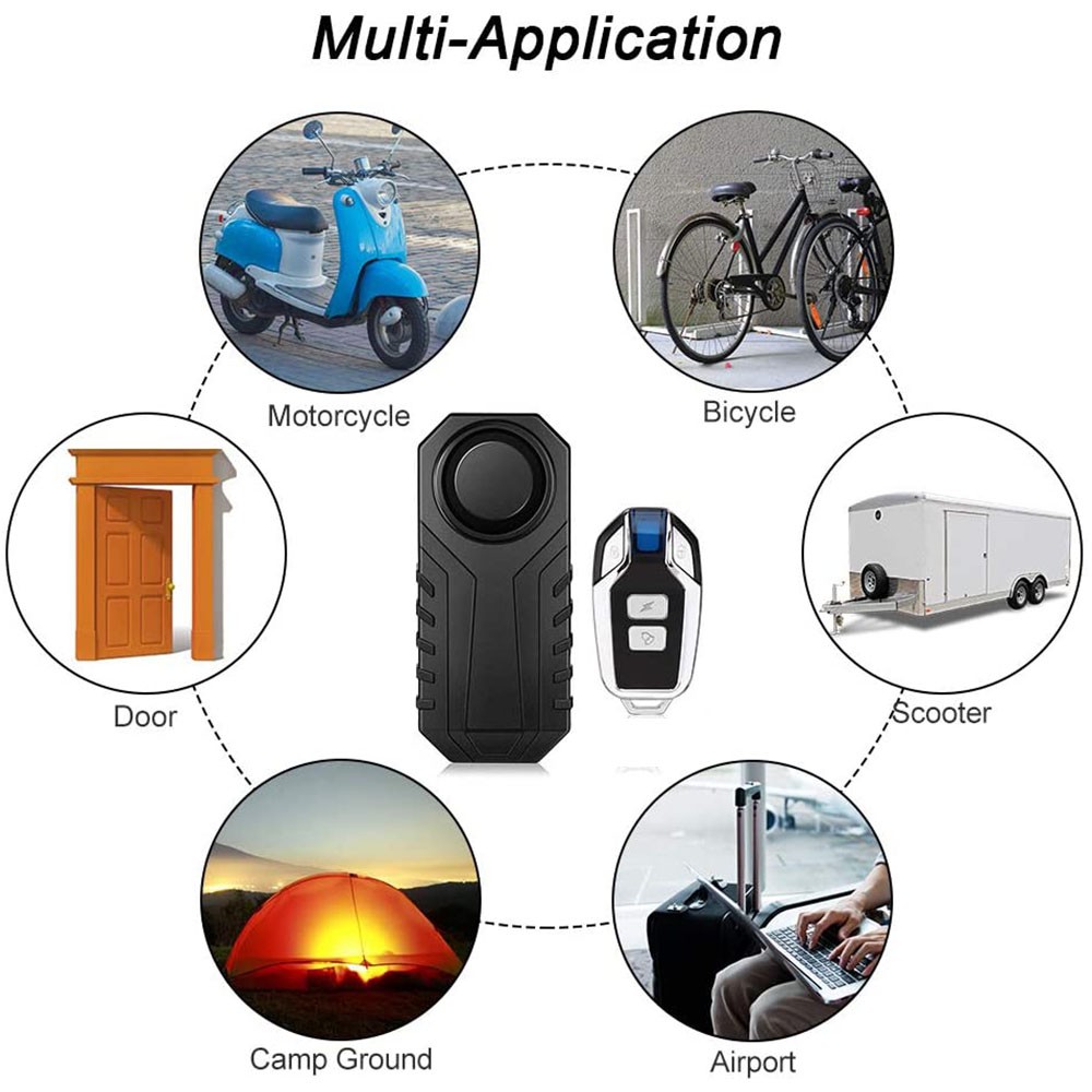 Elecpow Waterproof Bicycle Alarm Motorcycle Electric Vehicle Bicycle Security Burglar Alarm Remote Control Vibration Detector