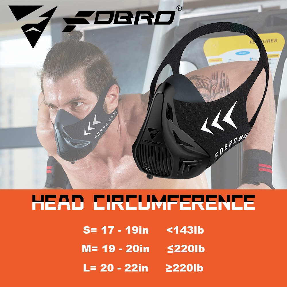 FDBRO Sports Mask Training Jogging Mask Pro Fitness Gym Workout Cycling Lifting Height Elevation Training Conditioning Sport Mask