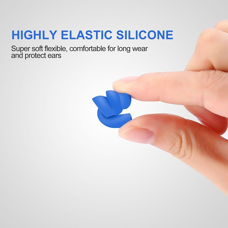 1 Pair Spiral Waterproof Silicone Ear Plugs Anti Noise Snoring Earplugs Comfortable For Sleeping Noise Reduction Accessories