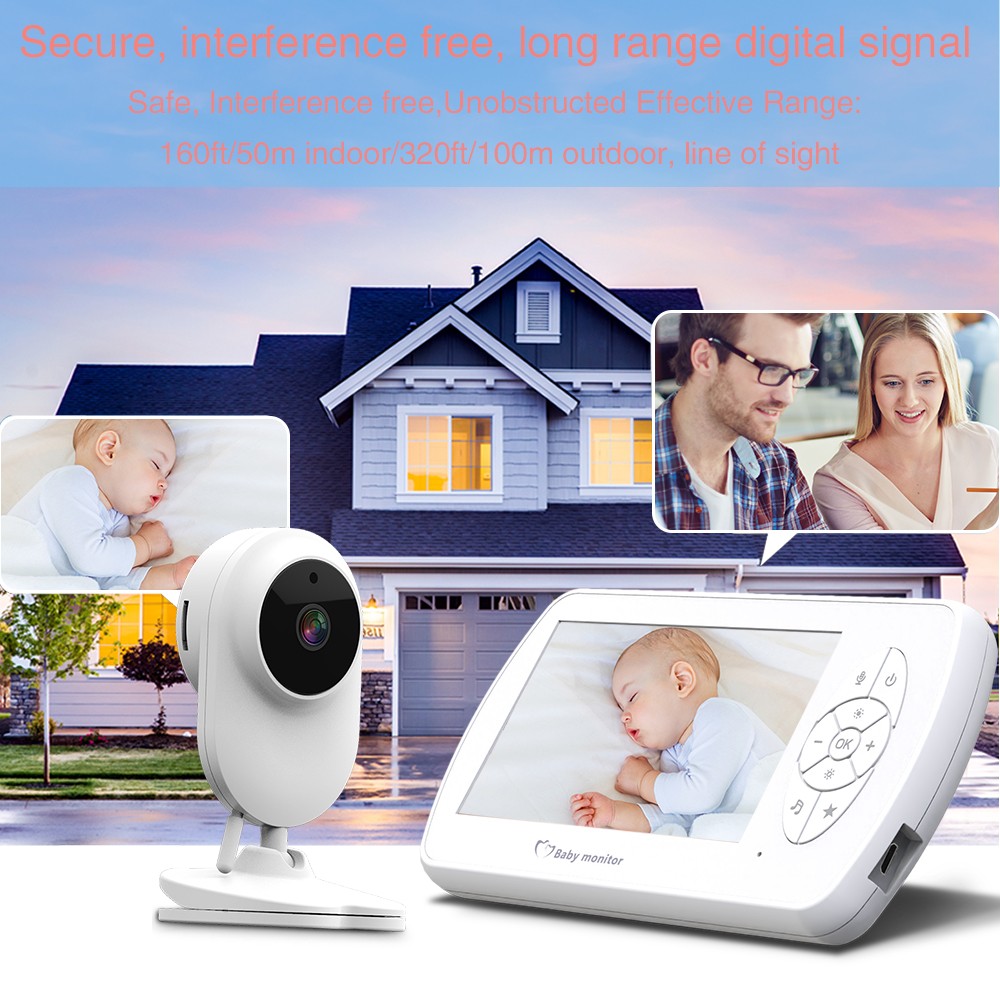 4.3 Inch 1080P Baby Monitor Two Way Audio Video Nanny Home Security Camera Babyphone Cameras Night Vision Temperature Monitoring