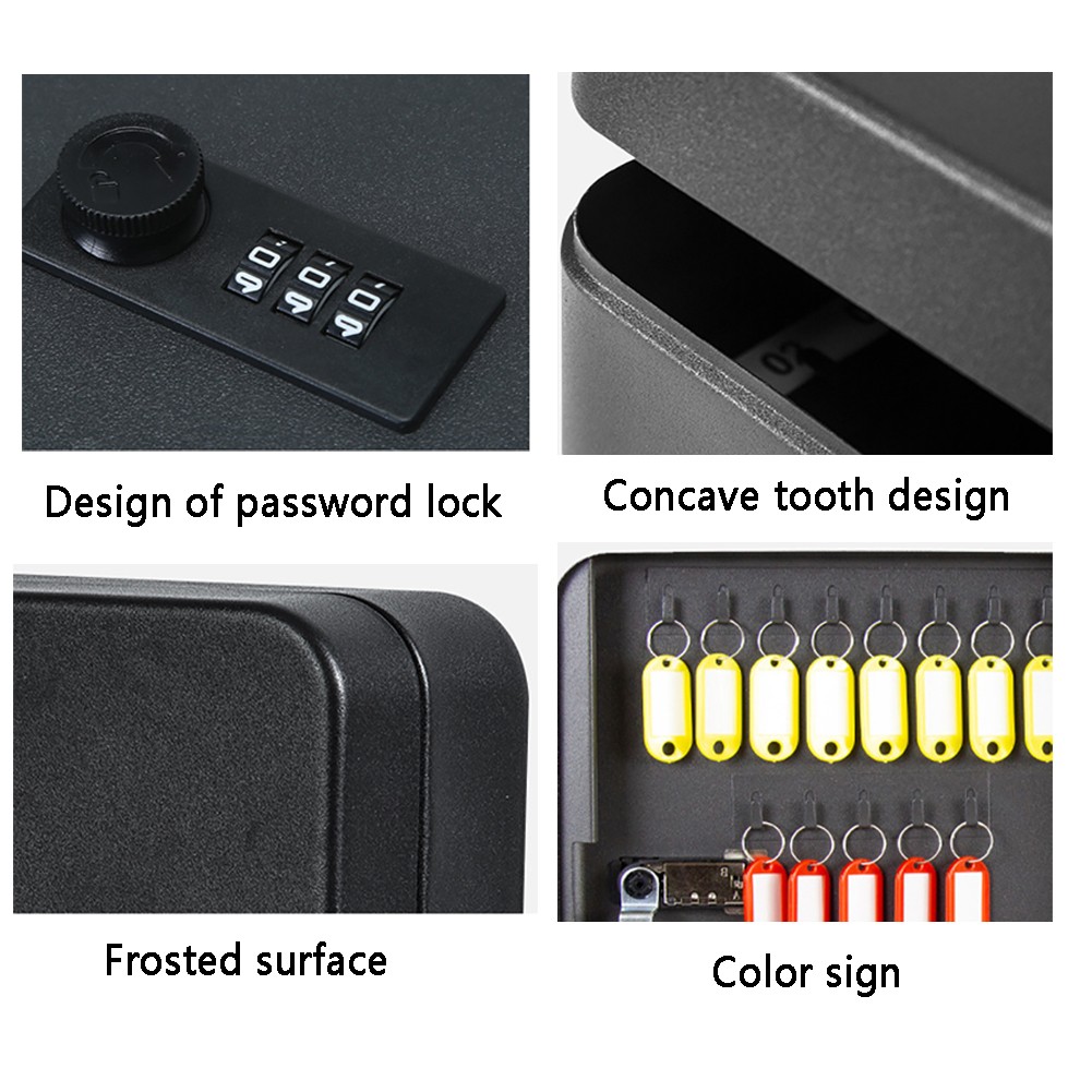 Metal Password Car Resettable Code Wall Mounted Office Key Safe Box Security Lockable Home Combination Lock Storage Cabinet