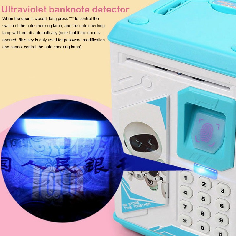 Piggy Bank Electronic ATM Password Money Box Cash Saving Banks Safe Boxes Auto Scroll Paper Banknote Gift for Kids