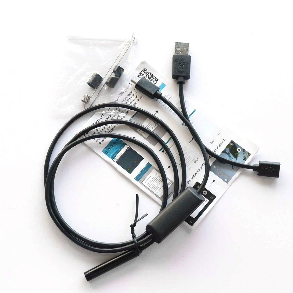 1M 7mm Endoscope for Androids Phone PC Combo Dimmable Industrial Endoscope Pipe Car Repair Waterproof Meter Endoscope