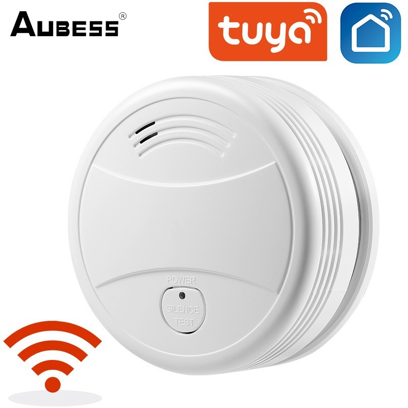 Tuya WiFi Smart Smoke Sensor Detector Smart Home Fire Alarm Smoke Detector WiFi Fire Protection Security Alarm Smart Life APP