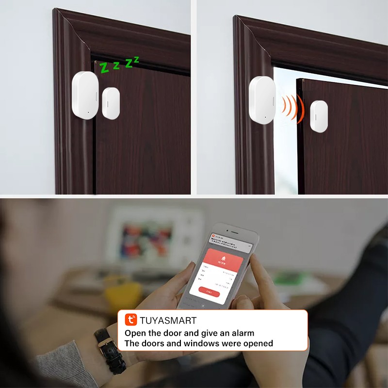 Aubess Door Window Sensor Zigbee Sensor 3.0 Wireless Smart Connection Mini Door Work With Smart Life APP Smart Home Alexa Google