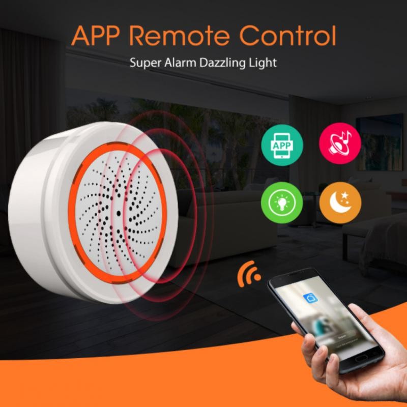 Tuya Sirene Smart Zigbee Alarm Siren Sensor SmartLife APP 3 in 1 90dB Light Sound Home Security Sirene Via ZigBee Home Gateway