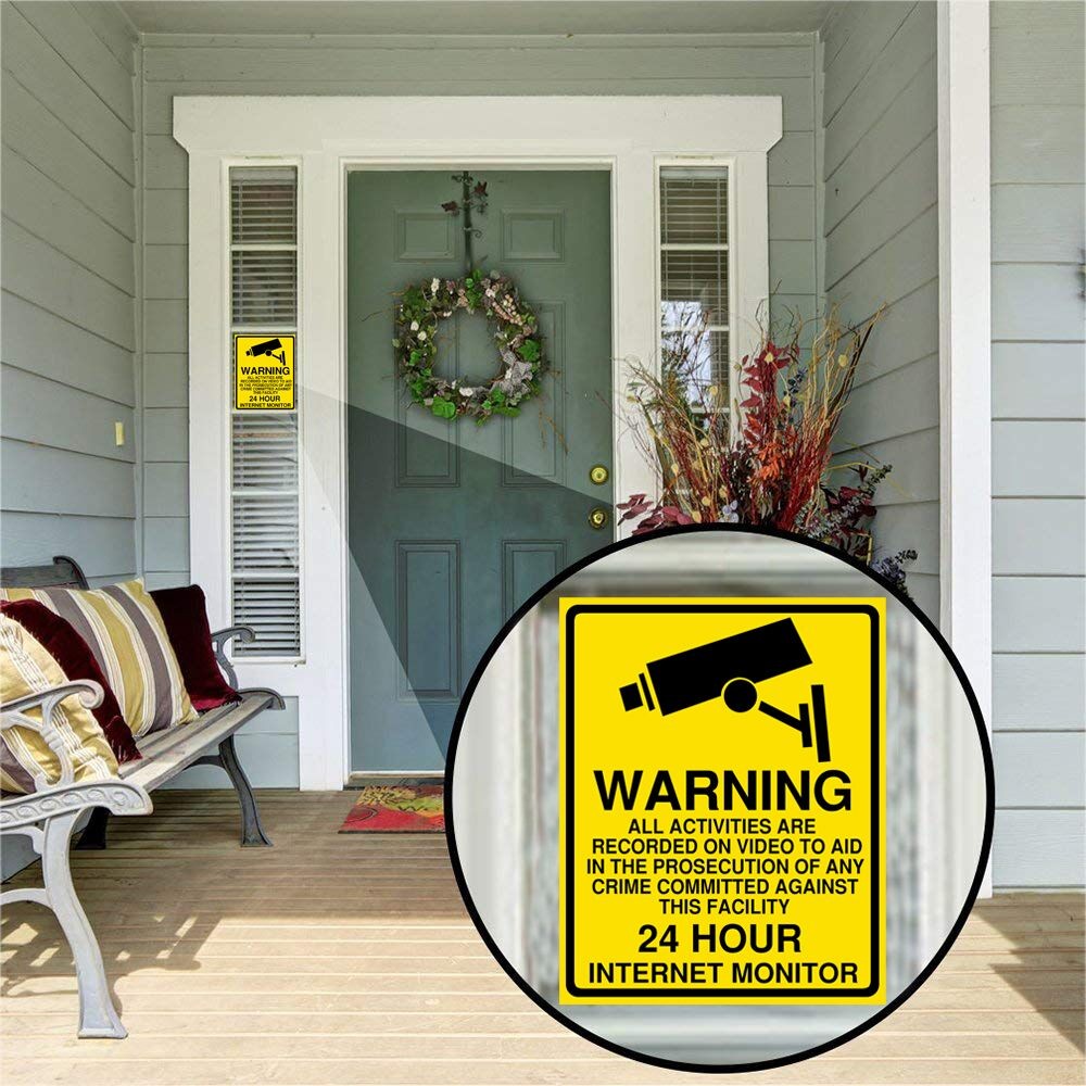 New Warning Sticker PVC Camera Alarm Sticker Waterproof CCTV Video Surveillance Security Decal