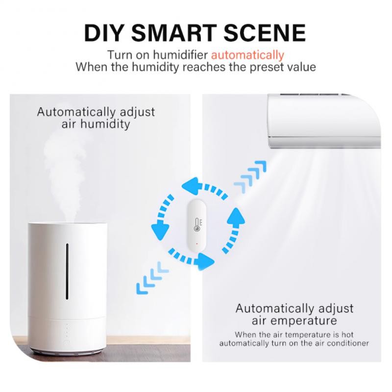 Aubess Smart Zigbee Temperature Humidity Sensor Indoor Thermometer Humidity Home Alarm System for Tuya Smart Life Alexa