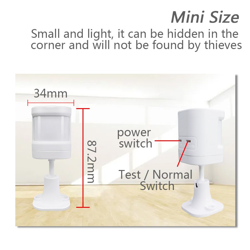 P20 433Mhz PIR Infrared Motion Sensor Detector Wireless Mini Wifi GSM Indoor Security Alarm System Pet Immunity With Battery