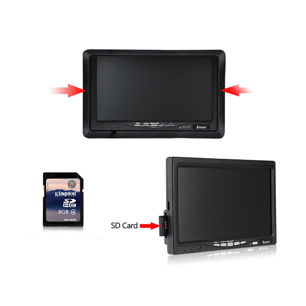 7 inch TFT LCD Monitor Display with DVR Video Recording Function 8GB SD Card Fit Underwater Camera Industrial Endoscope WP70 WP71