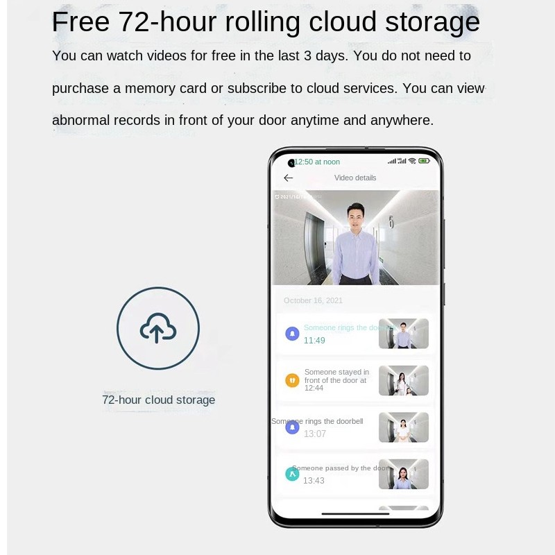 2022 Xiaomi Smart Doorbell 3 Camera WIFI Video 180 Field of View 2K HD Resolution AI Humanoid Recognition Remote Real-time View