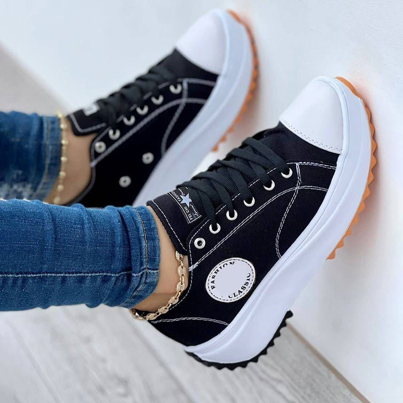 2022 Spring Low-top Sneaker Women Shoes Thick-soled Candy Color Flats Canvas Shoes Female Lady Platform Sneakers Dropshipping