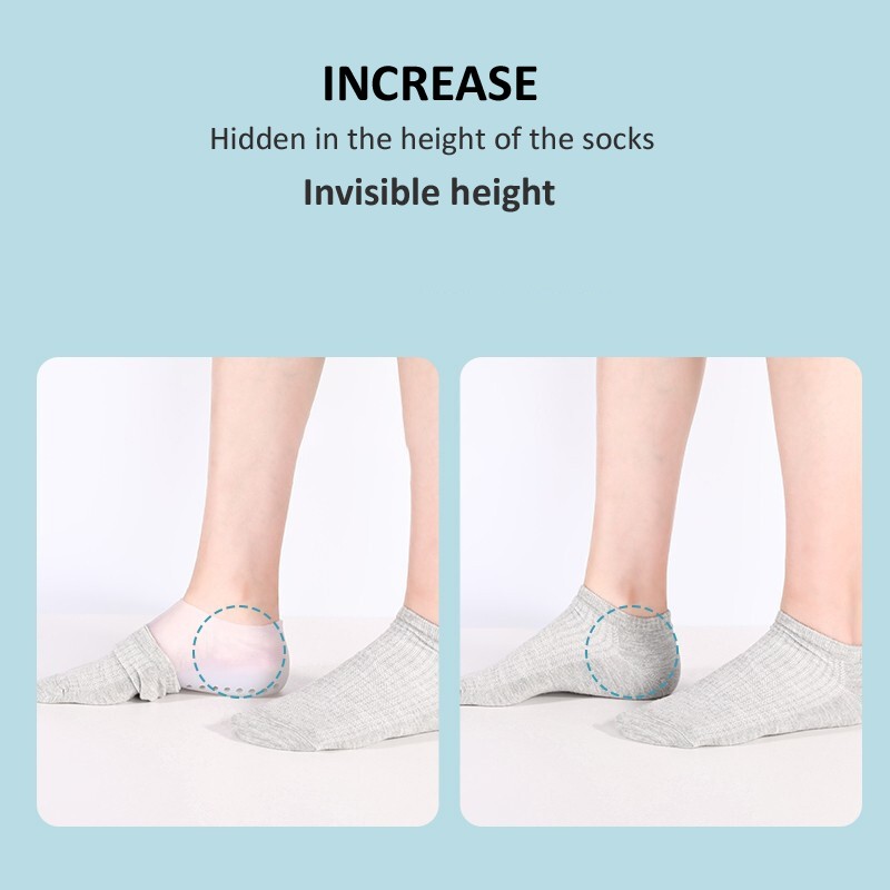 Invisible Silicone Height Increase Insole 1.5cm 2.5cm 3.5cm Lift New Upgrade Soft Socks Plain Shoes for Men Women Dropshipping