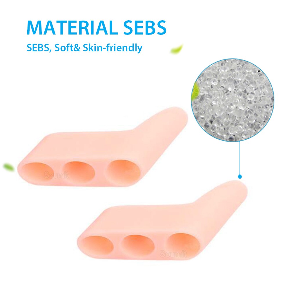 1 Pair Silicone Gel Toe Spacer Insoles For Women High Heel Side Pain Relief Orthopedics Shoe Protector Sole Plantillas