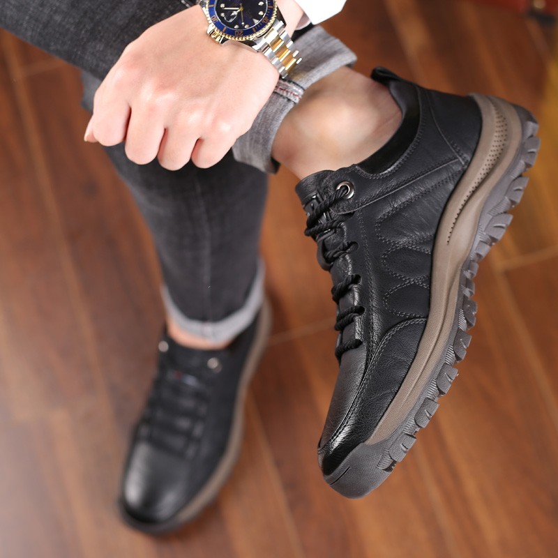 Men's shoes spring autumn and winter new hiking shoes casual sneakers leather shoes men's cotton shoes single shoes39-44