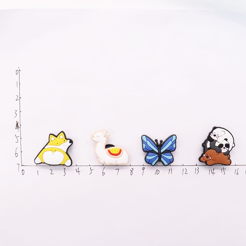 Single Sale 1pc Animals Whale Panda Cat Shoes Charms Accessories Plastic Embellishments Croc jibz Buckle For Kids Christmas Gifts