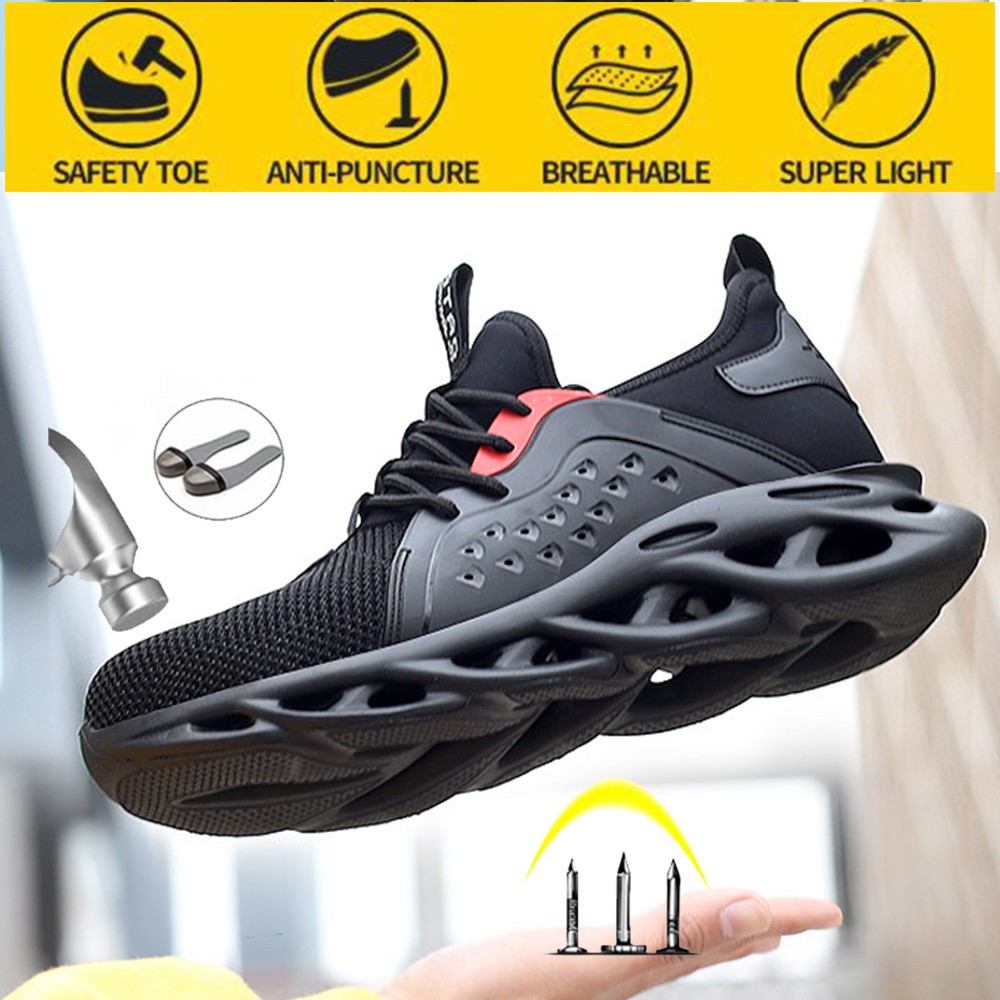 Breathable wear safety shoes to help men in casual safety shoes anti-smashing stab safety shoes for training