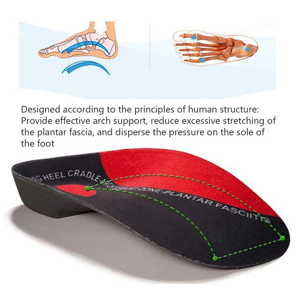 NOIPACE 3/4 Length Orthotic Shoe Inserts Women Men Orthotic High Arch Support Insoles for Flat Feet Relief Heel Spur Pain