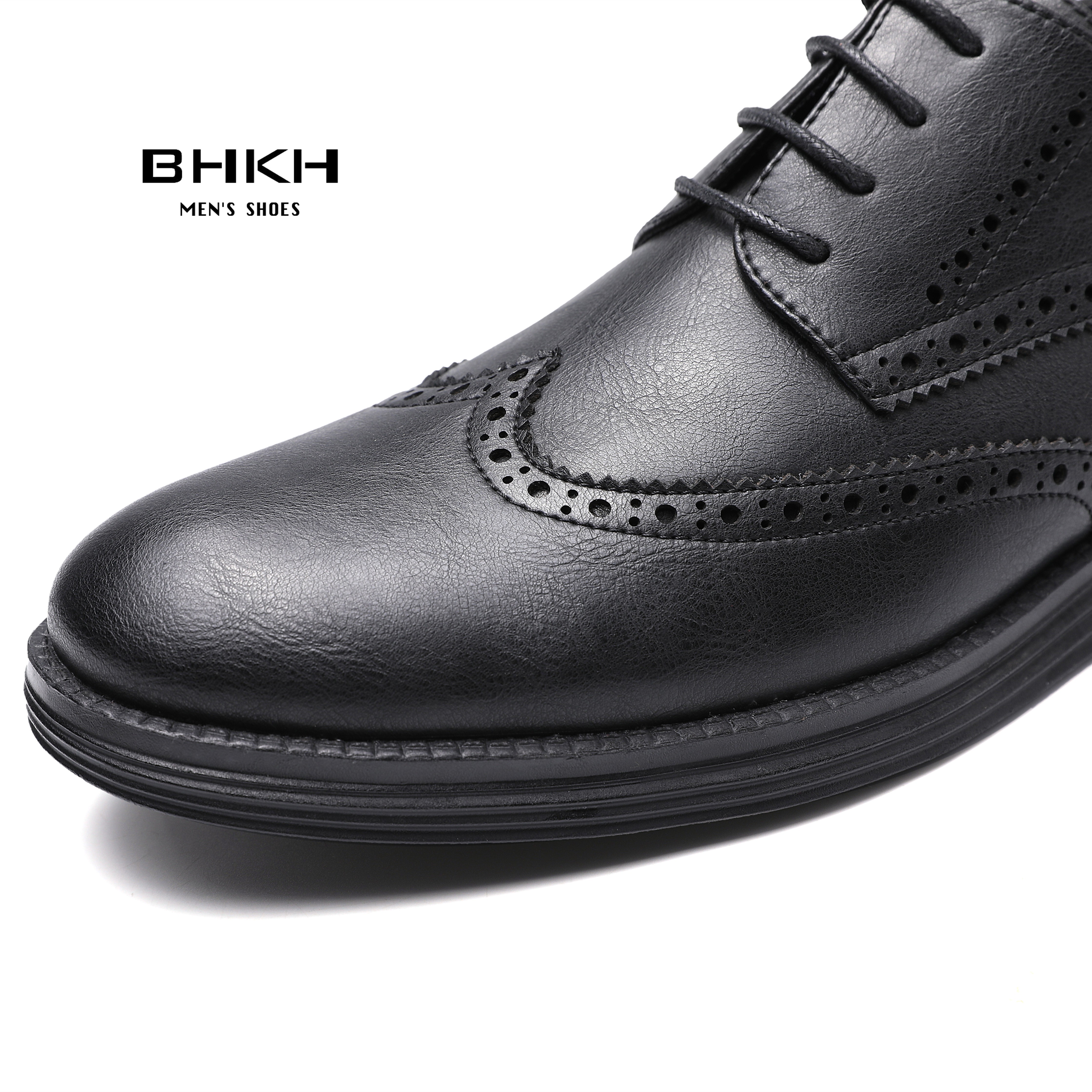 BHKH 2022 Genuine Leather Dress Shoes Comfortable Men Casual Shoes Smart Business Office Work Lace-up Men Shoes