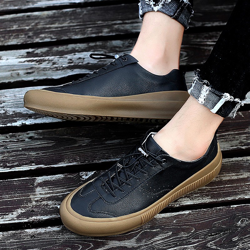 Men's formal shoes fashion sneakers non-slip genuine leather outdoor comfortable stylish low-cut casual flat sneakers