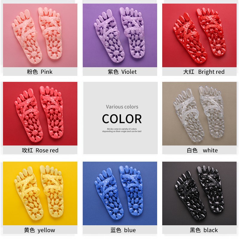 Home cool slippers women's summer indoor anti-skid men's home Leaky Bathroom Bath home massage slippers lovers