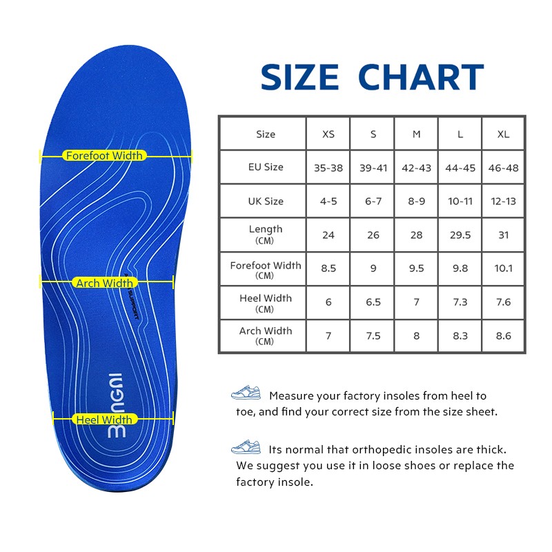 3ANGNI Orthotic Insoles for Shoes Arch Support Flat Feet Shoe Pad Women Men Orthotic Foot Care for Insoles Plantar Fasciitis