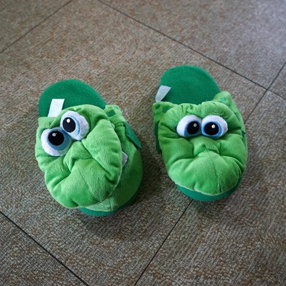 Winter Warm Indoor Slippers Shoes Funny Winter House Slippers Open Mouth Crocodile Unisex Shoes Animal Shaped Carpet Slippers