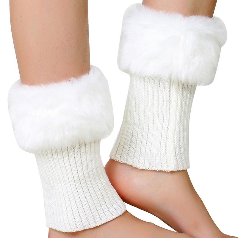 DIY Shoes Accessories Knitting Wool Keep Warm For Shoes Elastic Foot Protection Socks Foot Warming Winter Boot Cuffs