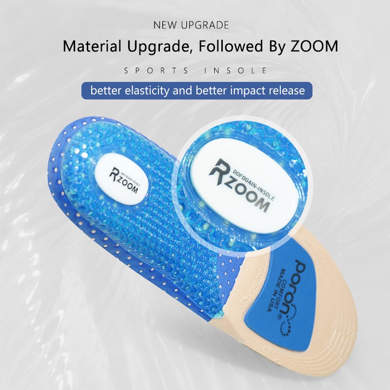Silicone Insoles Unisex Arch Support Sneakers Insole Cushioning Memory Foam Sole Cushion Anti-Slippery Shoes Insert