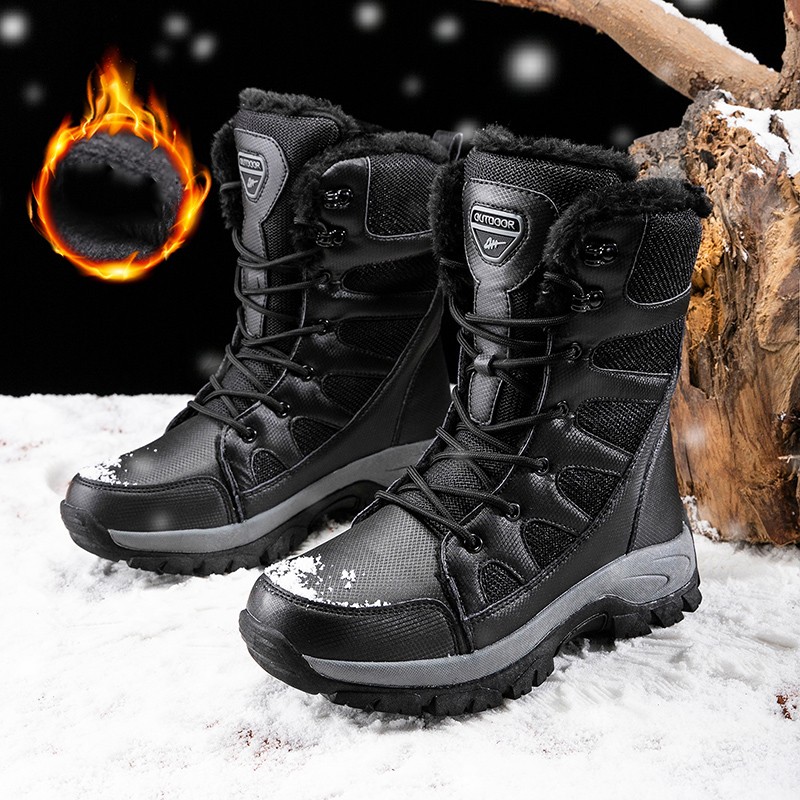 SOLIBEN New Winter Men Women Warm Snow Boots Botas De Neve Sabatos De Reflective Padded Winter Boots Boots Platform Boots