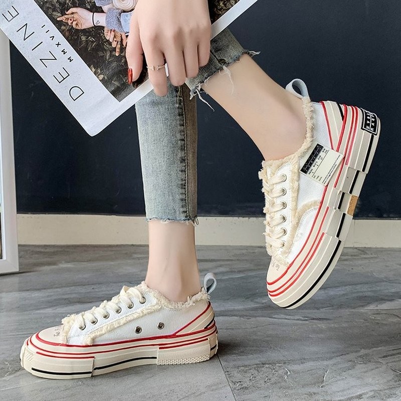 2021 fashion beggar canvas shoes women retro tortoise sauce thick bottom casual fashion women shoes mens casual flat shoes