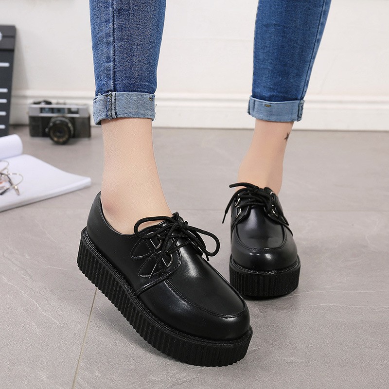 Creepers Casual Shoes Woman Plus Size Sneakers Women Shoes Ladies Platform Shoes 2022 Lace-up Women Flats Female Shoes Loafers