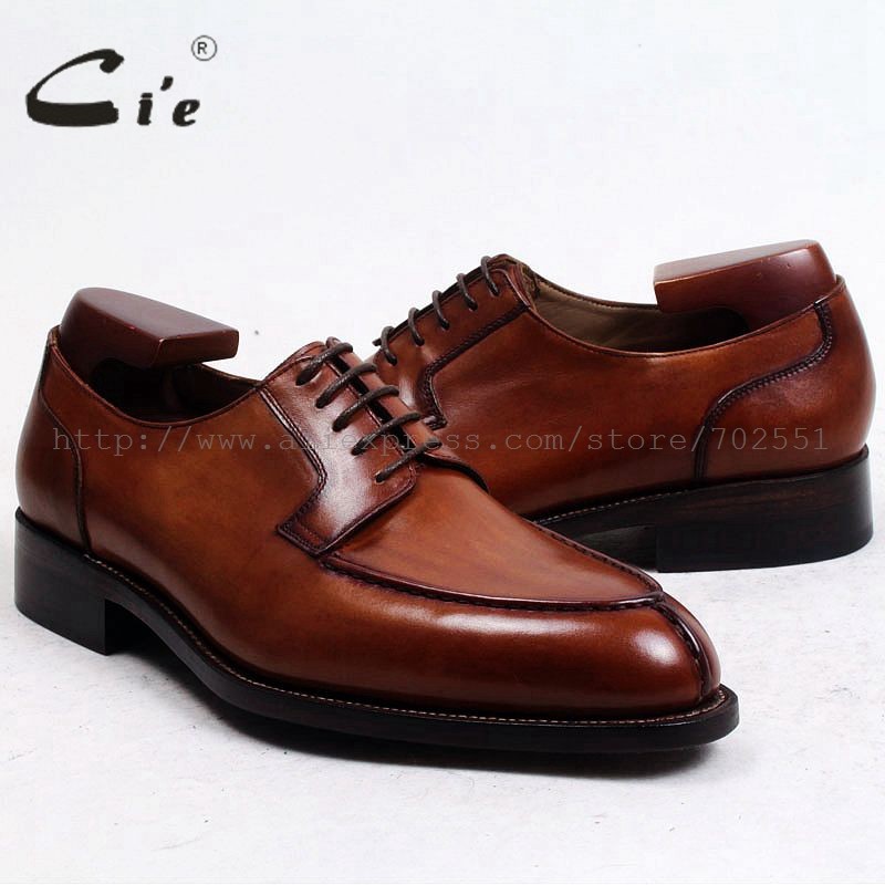 Cie-Men's Genuine Calfskin Leather Outsole Handmade Breathable Leather Brown Goodyear D143 Free Shipping