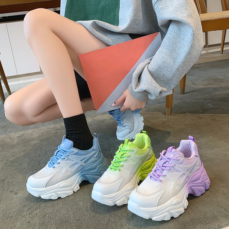 Autumn Women Chunky Sneakers New Design Woman Shoes Colorful Thick Sole Fashion Girls Platform Sneakers Ladies Sneakers